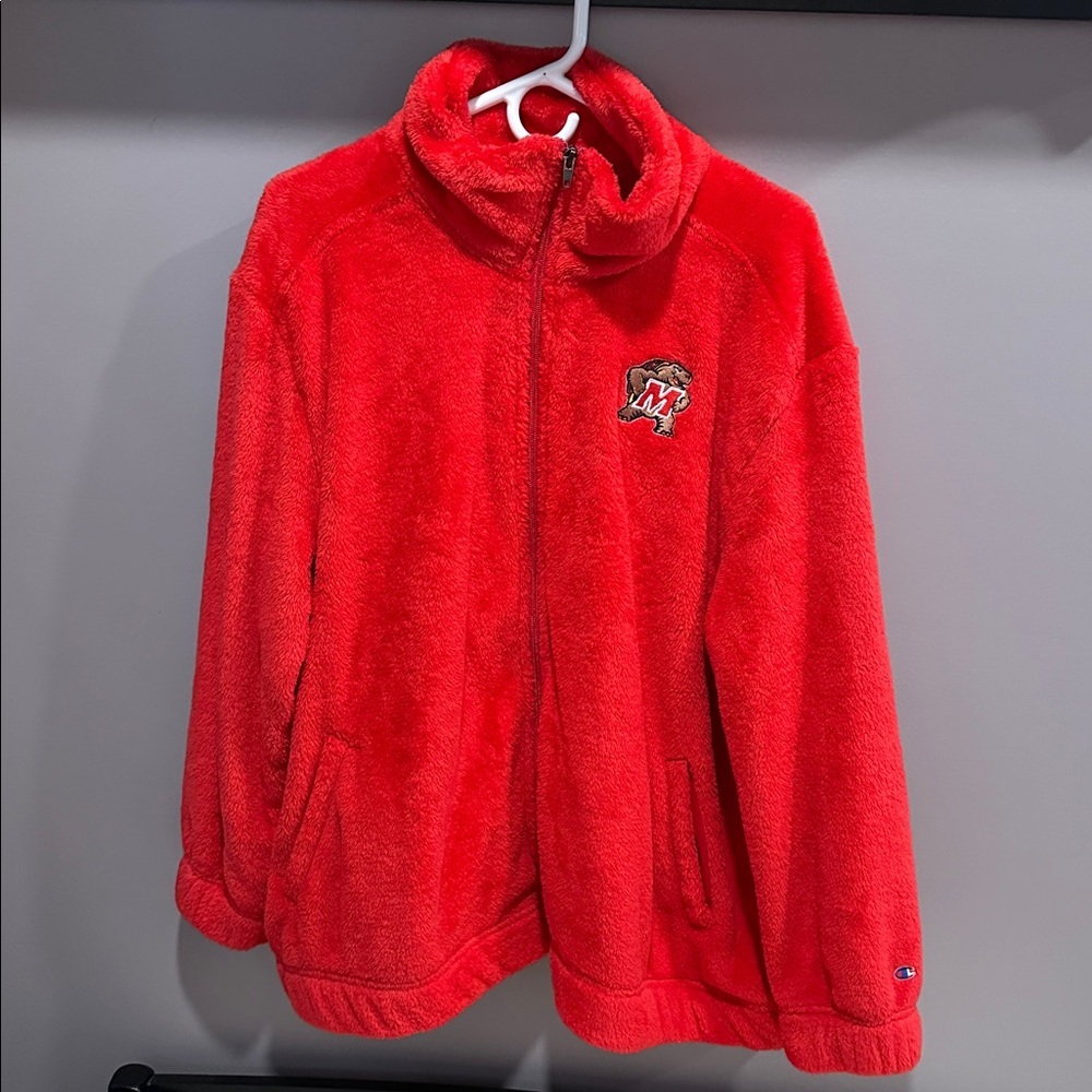 Women’s Champion Red Zip Up Jacket University of Maryland Size XL